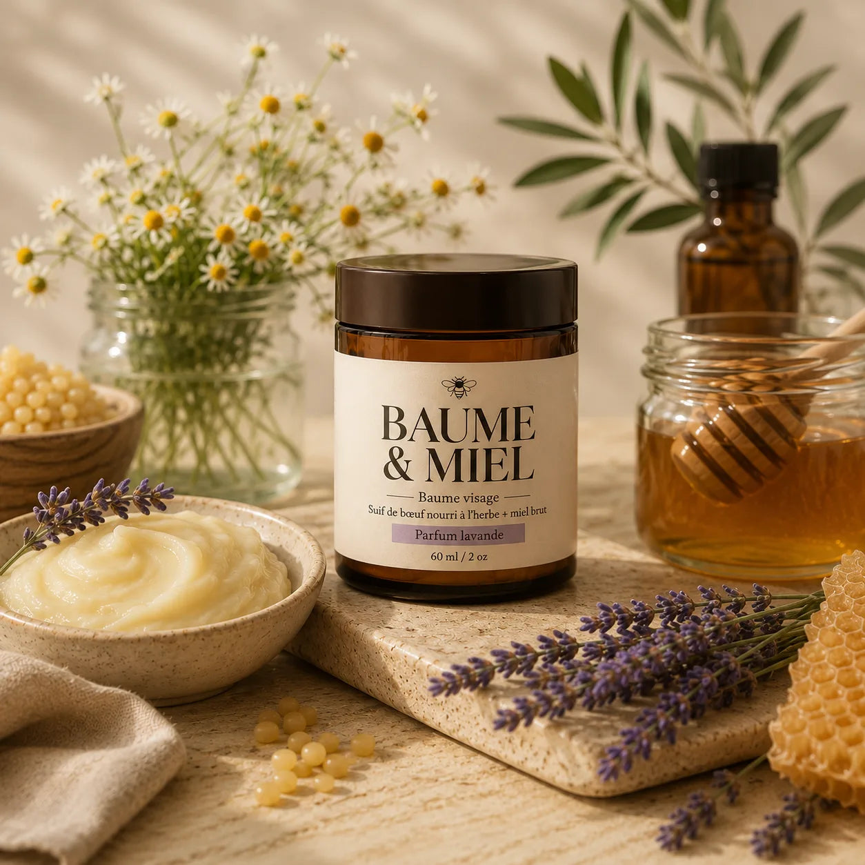 BAUME & MIEL  Baume Naturelle Nourrissant au Suif & Miel